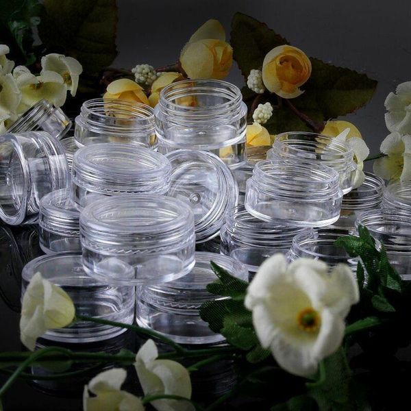 

storage bottles & jars 10pcs2g 3g 5g 10g 20g round bottom eye shadow box transparent cosmetic empty tin make-up cream container