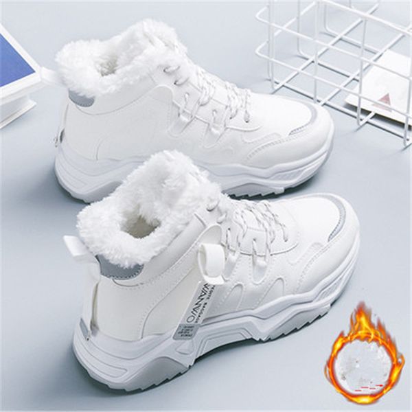 

2021 new chunky warm teddy winter boots women comfortable casual skin cotton shoes 7tpd, Black