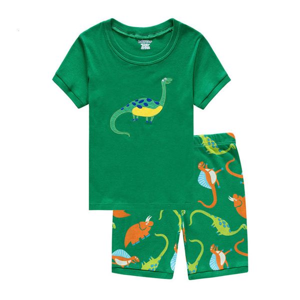 

summer cartoon boys' short sve dinosaur pajamas new cotton children's home suit, Blue;red