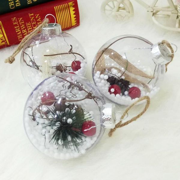 

christmas decorations 5pcs/lot 8cm tree hanging ball ornament xmas party for home clear plastic decoration gift ball1