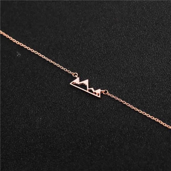 

5 hollow mountain pendant snowy mountain pendant chain necklace hiking outdoor travel jewelry mountains climbing gifts, Silver