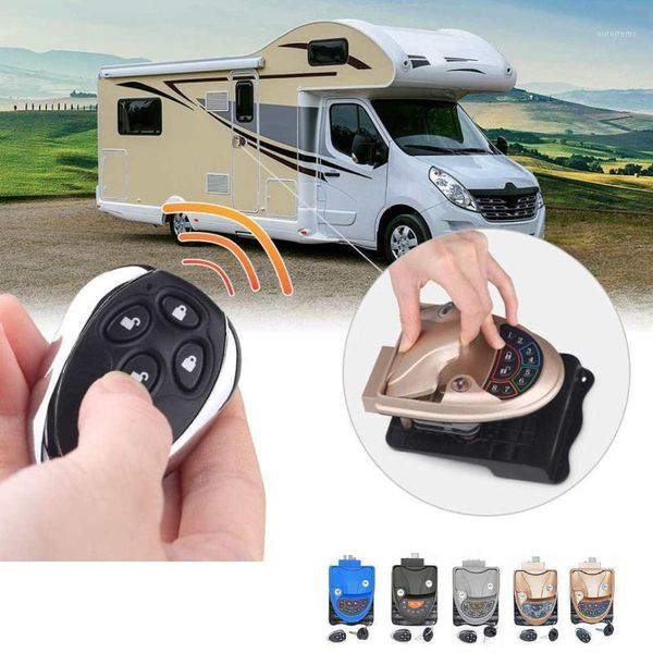 

new rv keyless entry door lock latch handle deadbolt caravan trailer wireless lock trailer password/key/remote control1