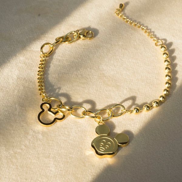 

2020 korea east gate titanium steel girl goldcouple bracelet bracelet students do not fade anti allergy ins d80pq, Golden;silver