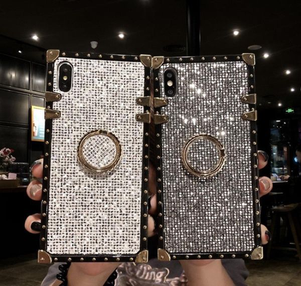 

glittering sequins square box back cover case for iphone 11 pro max jllbun dh_niceshop