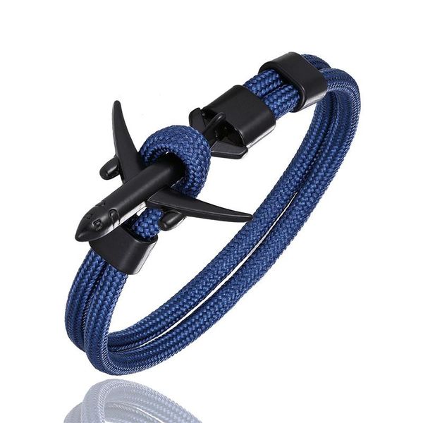 

mkendn anchor браслеты мужчины женщины шарм выживание rope chain paracord браслет металла самолет крючки летний стиль homme ювелирные издели