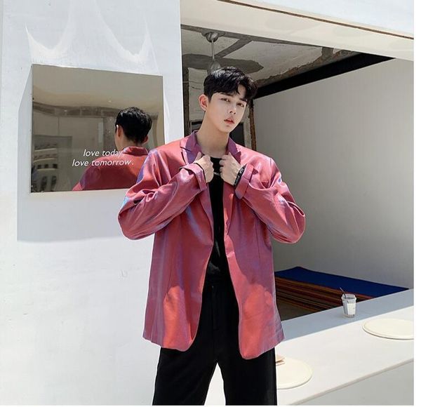 

men's fashion suit personality performance clothing stage tide male dj rock suit dress 2019 new men clothing1, White;black