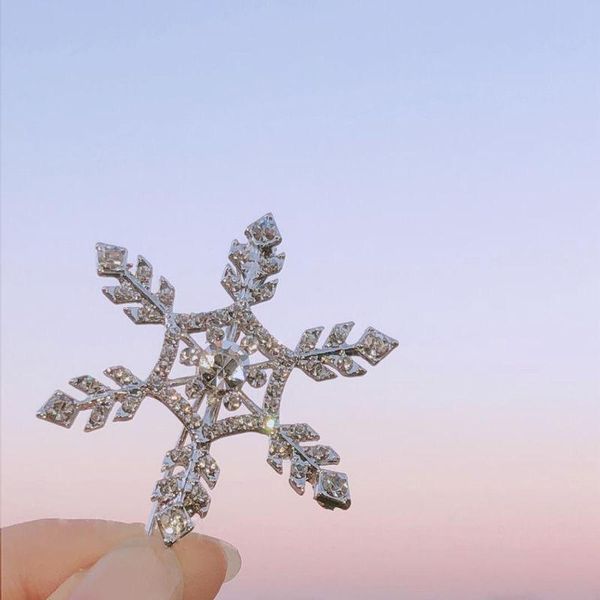 

christmas gift for baby girl winter jewelry cz snowflake hairpin clip hair clip fashion hair accessories barette cheveux, Golden;silver