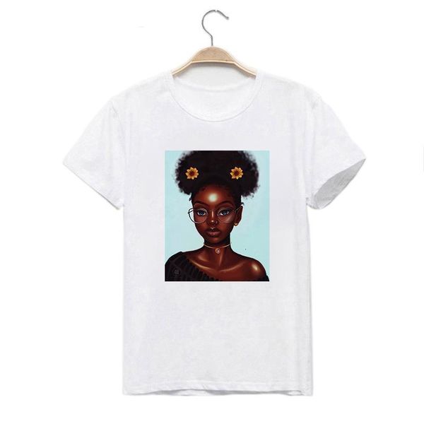 

graphic tees women short sleeve casual summer tshirts black girl printed cool punk style femme clothing, White