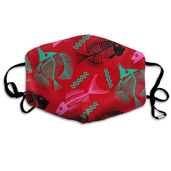 

mouth mask fish skeleton bone pet earloop face mask for kids teens men women winter summerfishskeletonbonepet