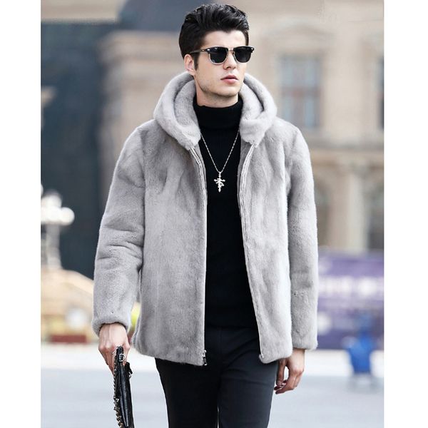 

s/6xl male hooded winter and autumn man-made jackets casual mens large size fake fur outwears men's clothing new d371, Black;brown
