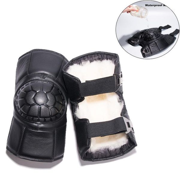 

waterproof oxford cloth wool/fluff warm lining knee pads winter knee pads motorcycle kneepad riding racing pe shell pad1