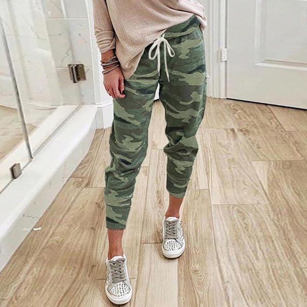 

fashion ankle length pants women's spring autumn casual trousers pencil camouflage striped women pant streetwear sweatpants, Black;white