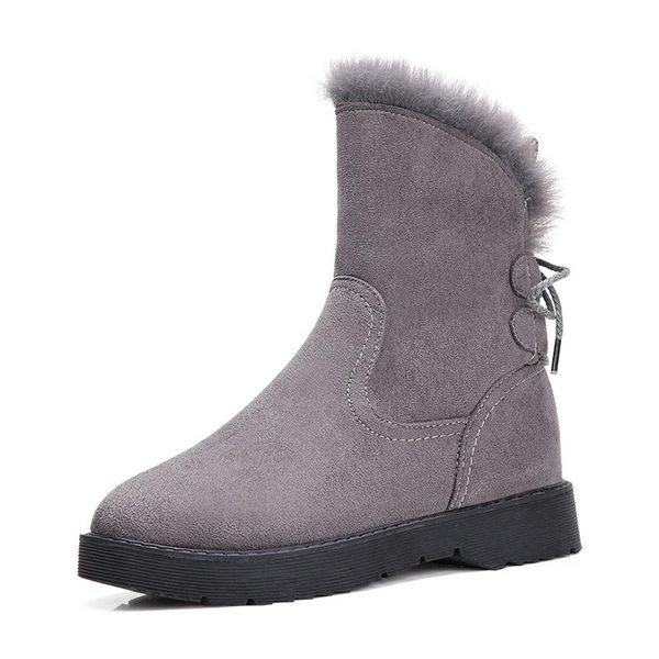 

2020 winter new women's boots back strap women's boots plus velvet short snow cotton shoes women platform, Black
