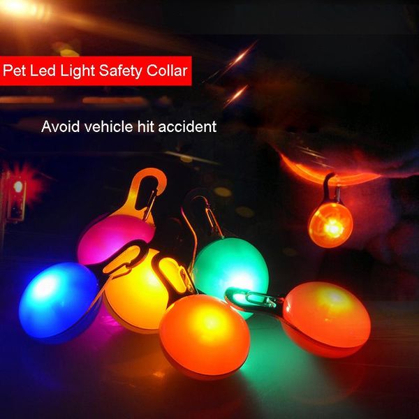 

led dog pet pendant colorful light flashing luminous collar pet supplies glow safety tag xmas sale dh0192