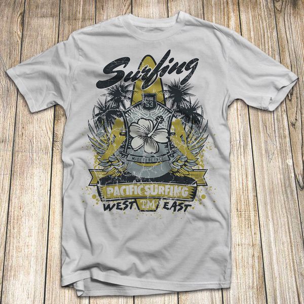 

west east beach life wave surfer запад восток ретро tee новый короткие рукава мужчины% tee shirt для мужчин пользовательские футболки спорта