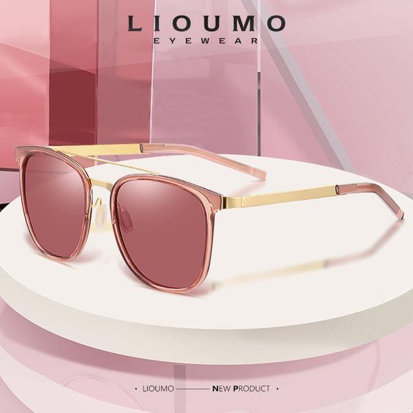

sunglasses lioumo fashion women 2021 polarized sun glasses men trendy shade ocean color lens anti-glare eyewear lentes de sol, White;black