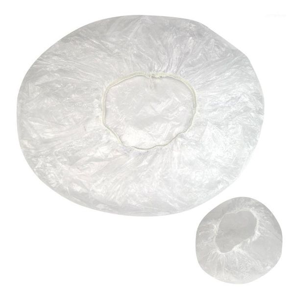 

shower caps 40pcs disposable one-off clear spa hair salon home bathing elastic caps1