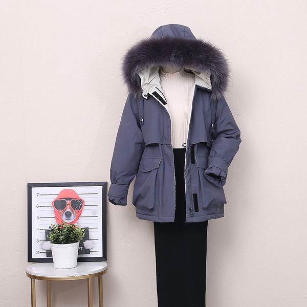 

2021 newplus size women's witner long jacket woman hooded with fur collar thick cotton padded female coat 775s, Black