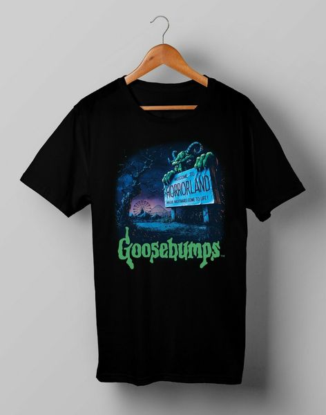 

урожай goosebumps horrorland размер s m l xl 2xl новые прибытия мужские дизайнеры балахон короткие футболки толстовка