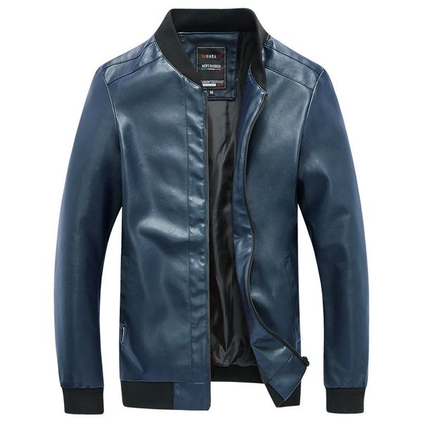 

2021 new of men's clothes jackets leather pu jacket autumn slim fit casualties za6g, Black