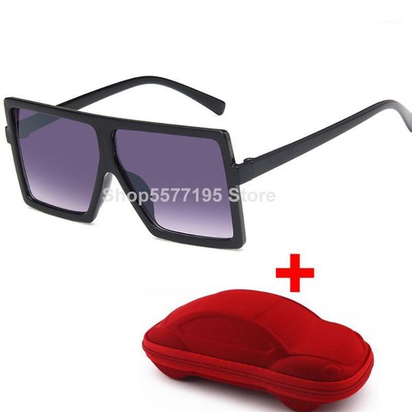 

sunglasses 2021 kids square uv400 children sun glasses cool for girls boys with box1, White;black