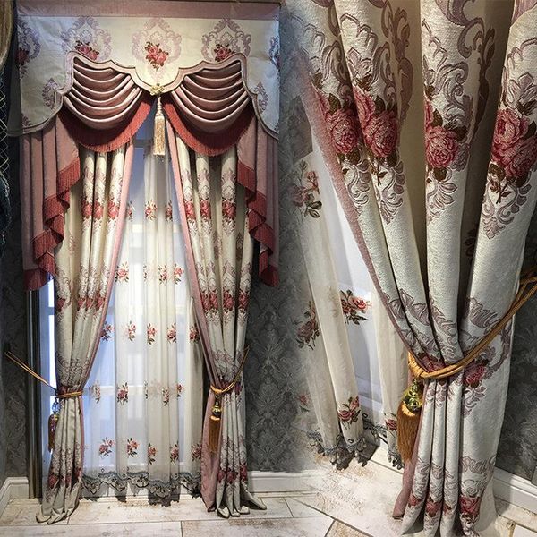 

modern minimalist curtains for living diing room bedroom chenille fabric jacquard curtains tulles finished product customization