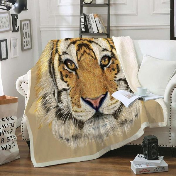 

tiger throw blanket wild animals sherpa blanket big cat bed for kids boys brown fur throw quilt1