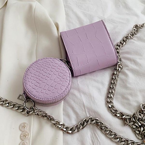 

cross body fashion double bag change lipstick mini women's high sense thick chain messenger foreign style shoulder flap