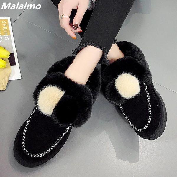 

winter 2020 new shoes for women's snowfield boots, fur short boots with fleece warm student cotton boots, Black