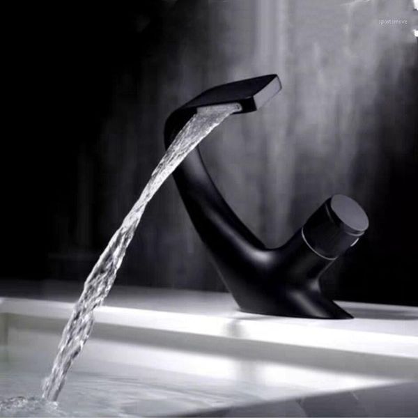 

bathroom sink faucets nordic style faucet brass and cold basin cabinet wash face waterfall1