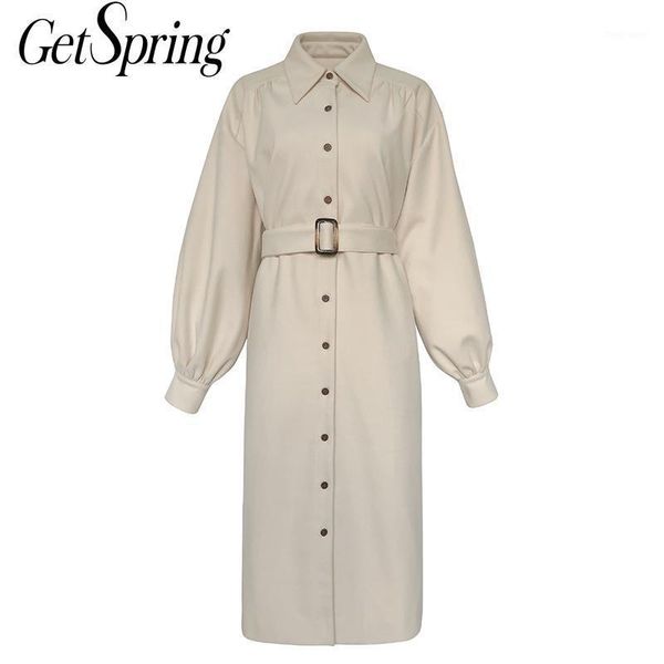 

getspring women woolen coat temperament retro outwear thickened winter woolen jacket loose long ladies overcoat autumn winter1, Black