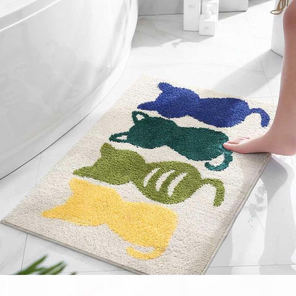 

мультфильм стиль коврика для ванной котика pattern нескользящих ванной ковер washroom покрытие циновка дверь multi-размер тапис саль де bain