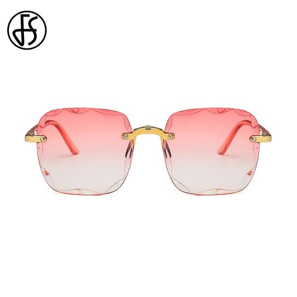 

sunglasses fs 2021 vintage oversized rimless women design fashion gradient trimming sun glasses, White;black