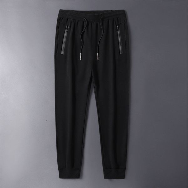 

spring and autumn casual loose large solid color elastic roman cloth korean pants men's, Black
