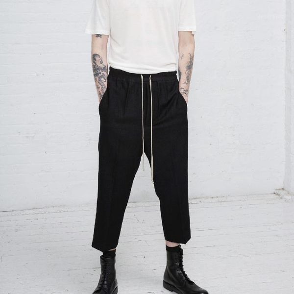 

men's pants 27-44 2021 men clothing gd hair stylist catwalk fashion casual ankle length plus size costumes1, Black