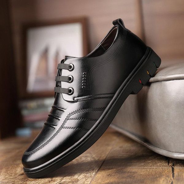 

brand men genuine leather wedding shoes leather formal brown black men business dress shoes pointed toe a53-91