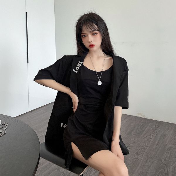 

net red foreign style wide leg shorts temperament goddess fan fashion small fragrance suit korean version professional two piece suit female, Gray