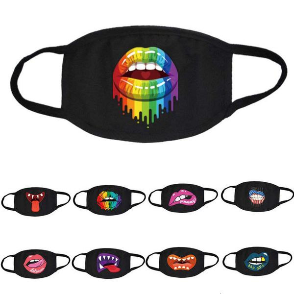 

dhl cotton fashion face mask festival printed on the lips of washable reusable cycling protective mask dustproof designer face masks