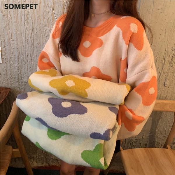 

women's sweaters women fashion winter flower, White;black