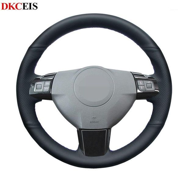 

black soft artificial leather hand sew car steering wheel cover for zaflra (b) signum 2005 vectra (c) astra (h) 2004-20091