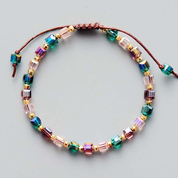 

new fashion bling crystal gold bead friendship bracelet coloful cristal adjustable bracelet for women beaded luxury bracelet sqcbql, Golden;silver