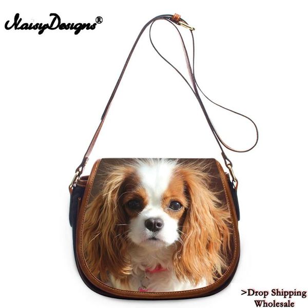 

2020 handle bags cavalier king dog prints luxury handbags women bags designer casual ladies messenger bag dropshipping