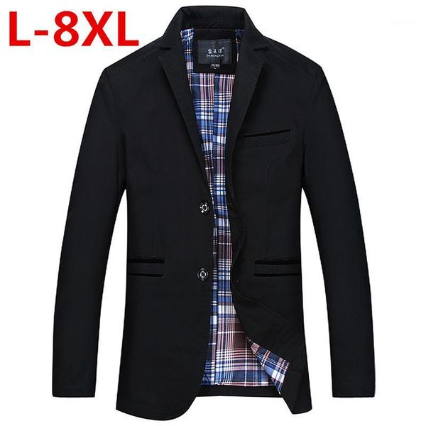 

new plus size 8xl 7xl 6xl autumn men's casual blazer suit men blazer cultivating cotton men's leisure suits tide1, White;black