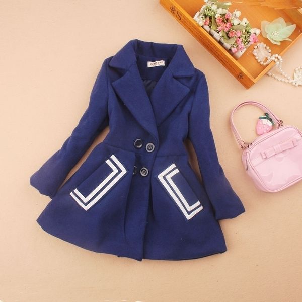 

girls winter coats kids clothes children clothing girls wool coat blends cashmere mother daghter clothes age 2-16y y200901, Camo