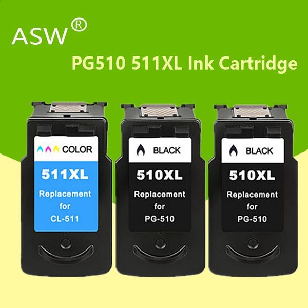 

asw pg510xl cl511xl ink cartridge for canon pg510 cl511 mp240 mp250 mp260 mp280 mp480 mp490 ip2700mp499 pg510xl cl511xl