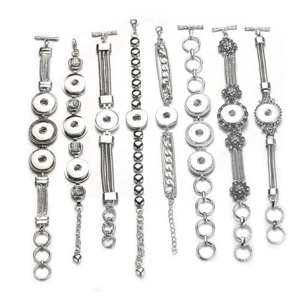

mix style random boom life snap button bracelet&bangles vintage charm metal bracelets 18mm snap button jewe bbyqcw, Golden;silver
