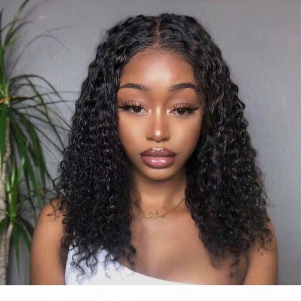 

360 lace frontal wig deep wave human hair wigs bleached knots curly wig brazilian virgin human hair wig natural black part, Black;brown