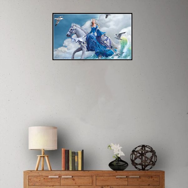 

diy diamond painting with the horse princess with household mural with the girl style painting for full diamond in bedroom home arts