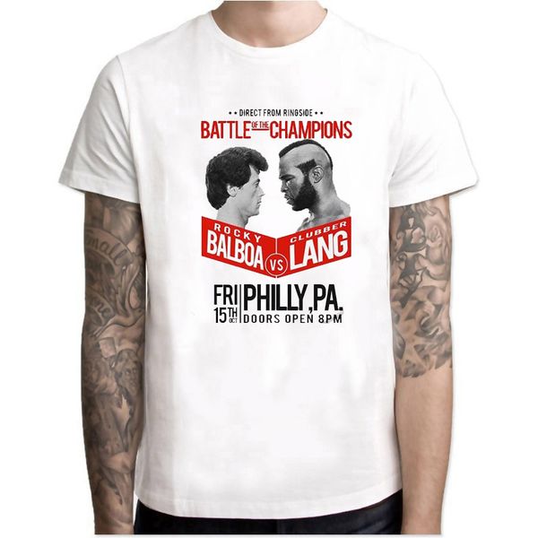 

sport rocky balboa clubber lang white boxing training premium men's fashion harajuku streetwear short sleeve t-shirt camisetas hombre
