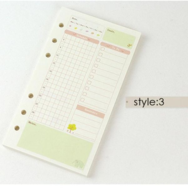 

2016 new cute spiral inner paper core stationery for notebook7 kindslinegridblankpointto do daily month week planner a5a6 bbydig lipper, Purple;pink